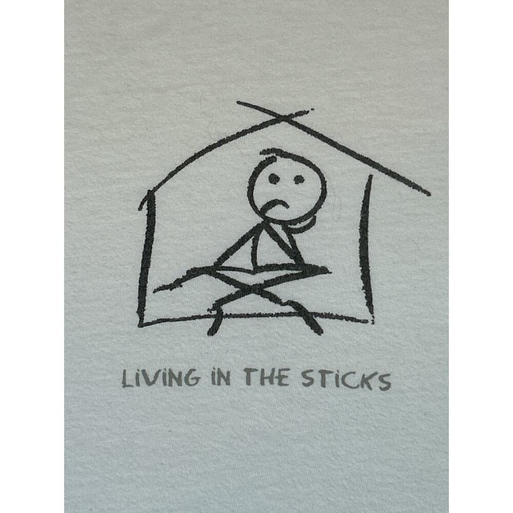 American Apparel Living in the Sticks White T Shirt Size M Medium